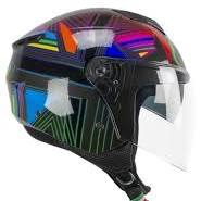 Casco Open face demi jet CGM 126S IPER DISCO - grafite verde fucsia