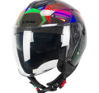 Casco Open face demi jet CGM 126S IPER DISCO - grafite verde fucsia