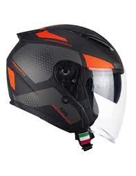 Casco Open face jet CGM 136G DNA GALAXY - nero arancione fluo opaco