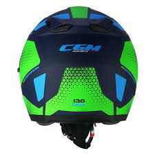 Casco Open face jet CGM 136G DNA GALAXY - blu verde fluo opaco