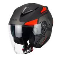 Casco Open face jet CGM 136G DNA GALAXY - nero arancione fluo opaco