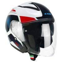 Casco Open face jet CGM 136G DNA GALAXY - bianco blu