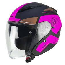 Casco Open face jet CGM 136G DNA GALAXY - nero fucsia fluo opaco