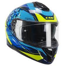 Casco Moto Integrale CGM 360S KAD RACE - blu giallo fluo