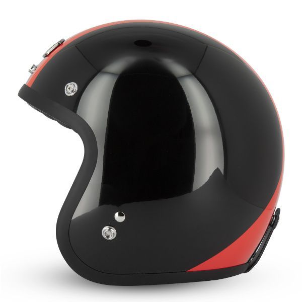 Casco Moto Gasoline S250 CAFE RACER - black & red and white