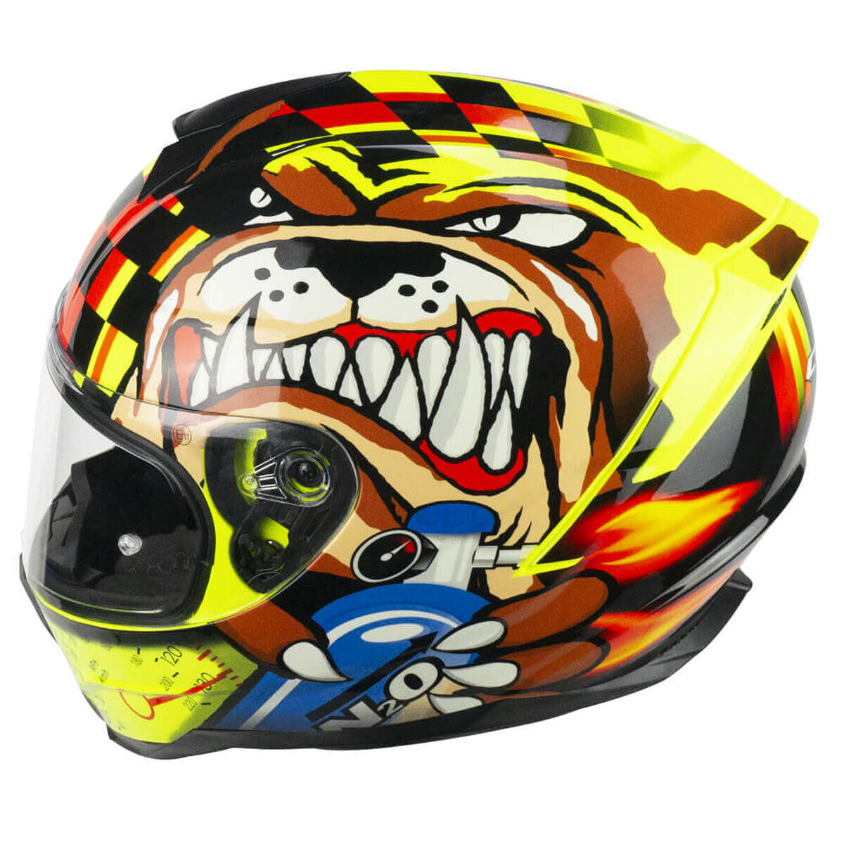 Casco Moto Integrale CGM 320S NEUTRON N2O - nero giallo fluo rosso